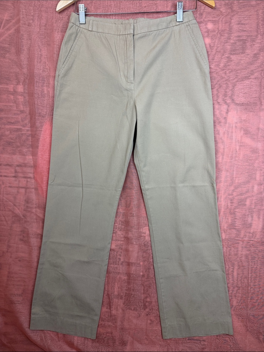 BCBGMAXAZRIA VTG taupe straight-leg khaki pants trousers